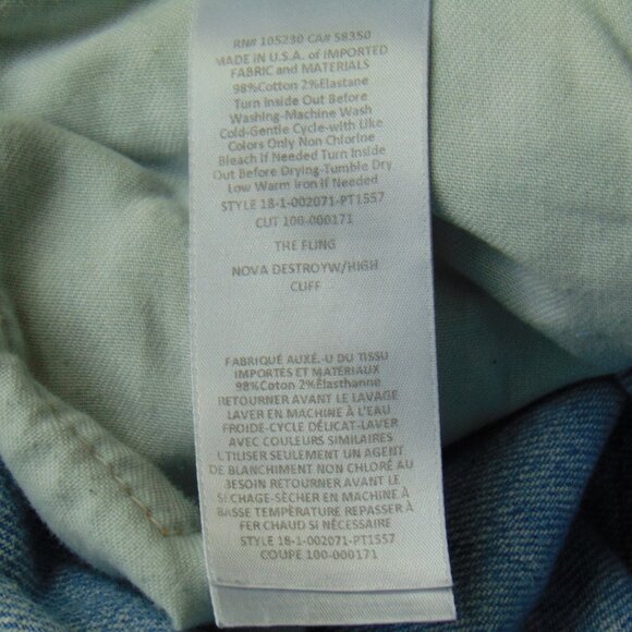 Current/Elliot Ripped Knees The Fling Nova Jeans Size 26 - Picture 8 of 8